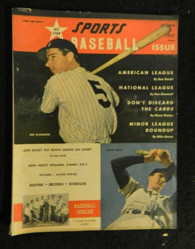 1951 Joe Dimaggio Ralph Kiner Street And Smiths Baseball Yearbook