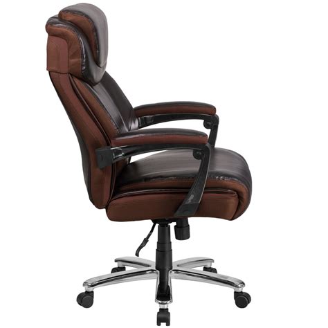 Pros help sitting down or standing up. HERCULES Series 500 lb. Capacity Big & Tall Brown Leather ...