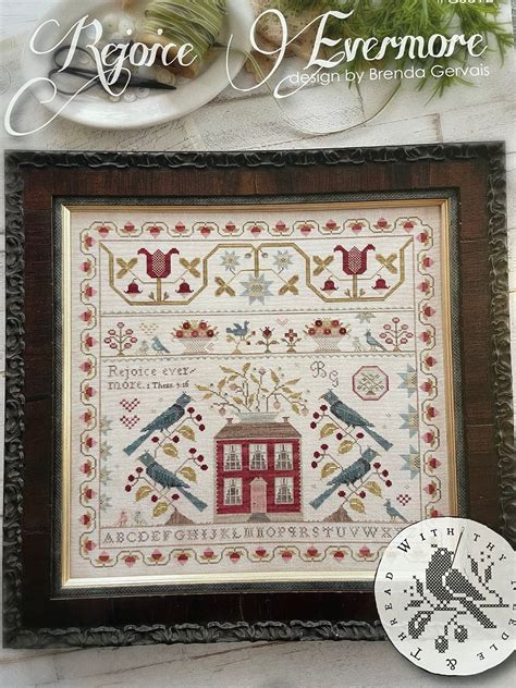 a design by brenda gervais for with thy needle and thread pattern overview model stitched on
