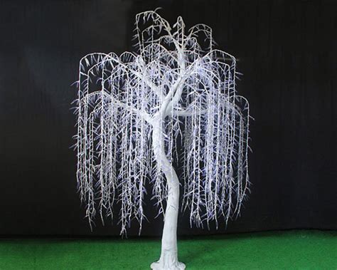 Holiday Led Lighted White Weeping Willow Trees Yandecor