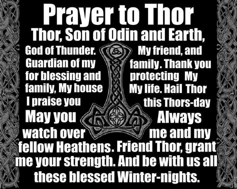 Prayer To Thor Remember To Pray To All The Gods Your Strength Wisdom