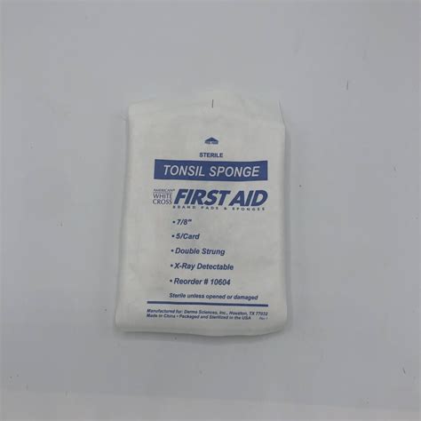 American White Cross 10604 First Aid Tonsil Sponge Brand Pads