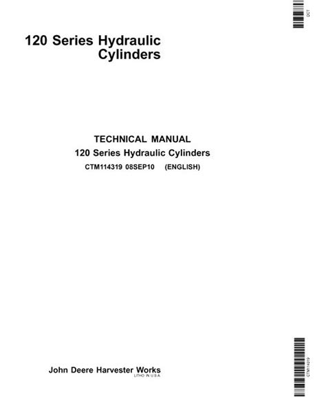 John Deere 120 Series Hydraulic Cylinders Service Technical Manual Ctm Heavy Equipment Manual