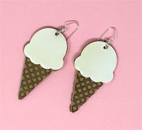 Make Ice Cream Cone Earrings Paper Glitter Glue