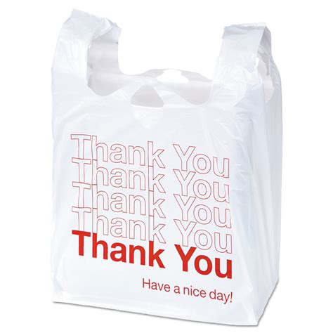 Universal Plastic Thank You Shopping Bags 11 X 6 X 22 055 Mil