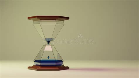 Geometric Water Hourglass Low Poly Stylized 3d Illustration Stock