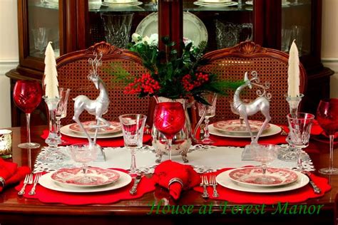 House At Forest Manor A Silver And Red Christmas Tablescape