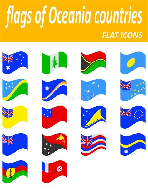 Oceania Countries Flags Vector Stock Vector Illustration Of Nation