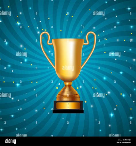 Gold Cup Winner Congratulations Background Vector Illustration Stock