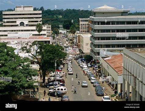 Overview Of A City Street In Malawi Stock Photo Alamy