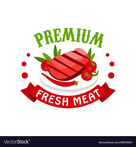 Premium Fresh Meat Logo Template Badge Royalty Free Vector