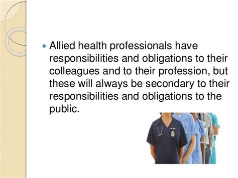 Role And Responsibilities Of An Allied Health Professional