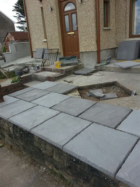 Concrete Paving Slabs Charcoal And Buff 600 X 600mm Ebay