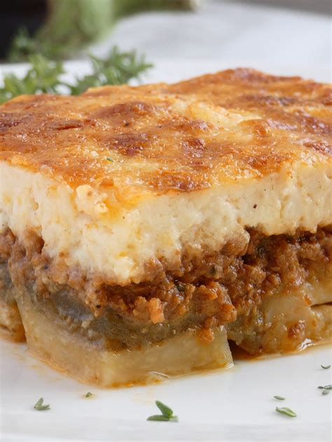 In a large frying pan, sauté the potato slices until lightly browned. Traditional Greek Moussaka | my baking saga