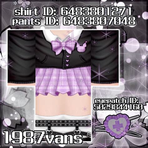 Detailed Purple And Black Grunge Roblox Outfits With Matching Hats In