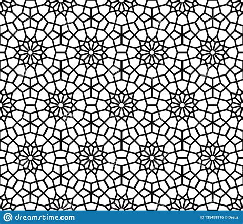 Arabic Seamless Mosaic Pattern Geometric Texture Background Stock