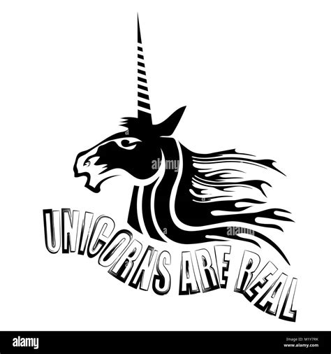 Silhouette Of Magic Cute Unicorn And Lettering Stock Vector Image And Art