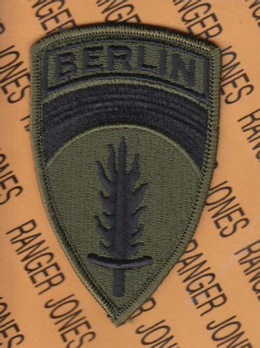 Us Army Berlin Brigade Od Green And Black Bdu Uniform Patch Me A Ebay