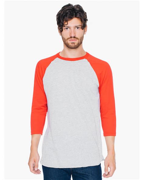 American Apparel Unisex Poly Cotton 34 Sleeve Raglan T Shirt Alphabroder