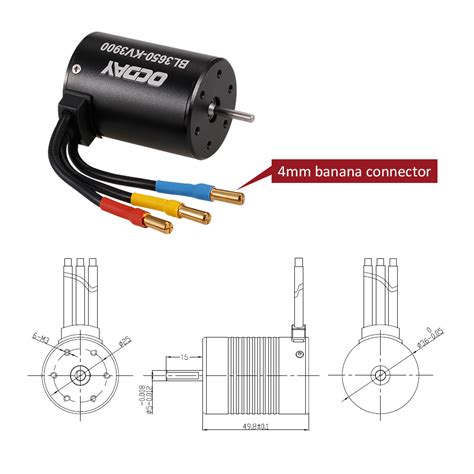 Ocday 3650 3900kv Brushless Sensorless Motor With 60a Esc For 110 Rc