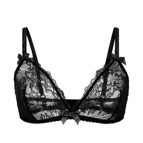 Cyhwr Sexy Comfortable Breathable Thin Cup Lace Intimates Lace Solid Bra Bow