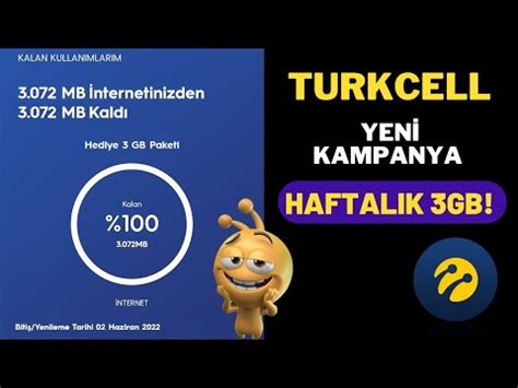 HAFTALIK 3GB Turkcell Bedava İnternet 2022 KANITLI YouTube