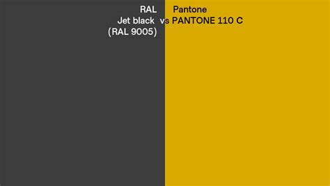 Ral Jet Black Ral Vs Pantone C Side By Side Comparison