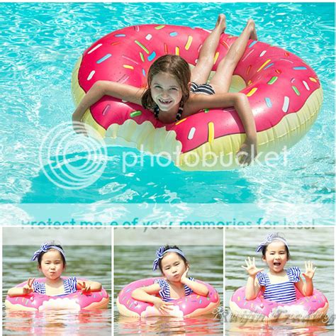 Donut Pool Float Inflatable Swimming Ring Floating Bed Lounge Chair Water Raft