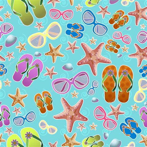 Vector Beach Pattern For Summer — Stock Vector © Indie 32418961