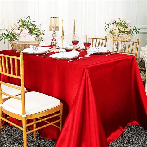 Check out our banquet tablecloth selection for the very best in unique or custom, handmade pieces from our table linens shops. 90x156 Rectangle satin banquet tablecloth - Red