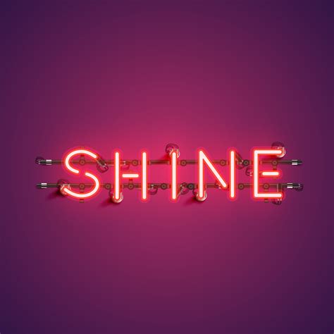 Neon Realistic Word Shine For Advertising Vector Illustration 449777