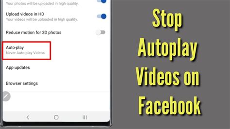 how to stop autoplay videos on facebook app youtube