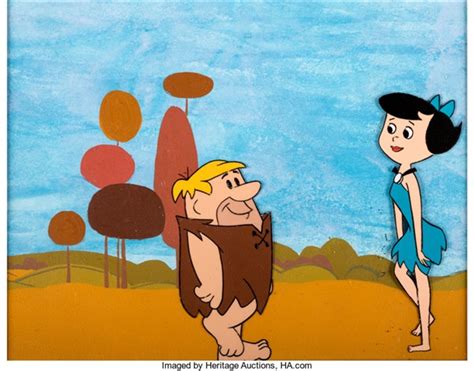 The Flintstones Barney And Betty Rubble Production Cel And Painted