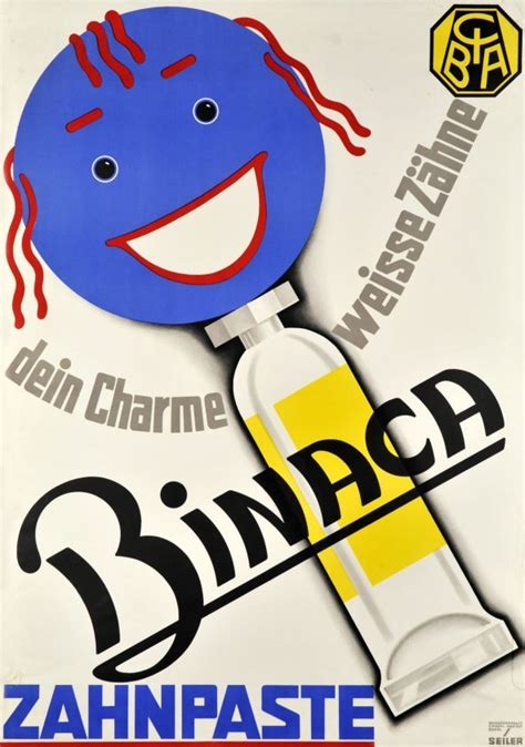 Binaca Toothpaste By Seiler 1930 Vintage Posters Vintage Poster