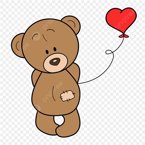 Teddy Bear With Balloons Clipart Transparent Background Vector