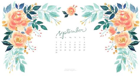 Floral September 2018 Calendar Wallpapers Calendar Wallpaper Floral