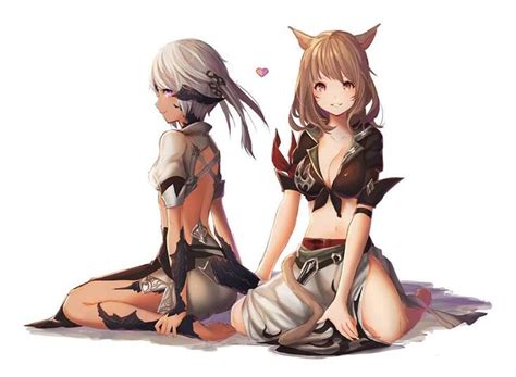 Miqote And Aura Ffxiv Cat Girl Final Fantasy Xiv Neko Girl