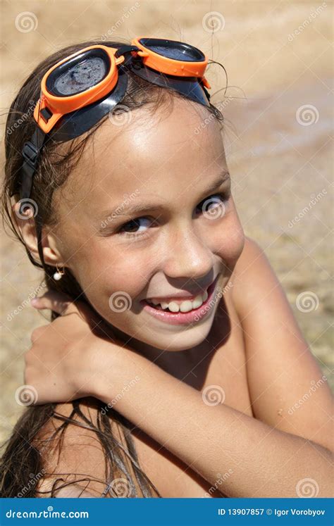 Preteen Girl On Sea Beach Stock Image Image Of Beach 13907857