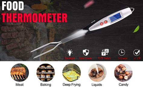 Meat Thermometer Digital Cooking Fork Instant Read 15 Inch Dual Porbe