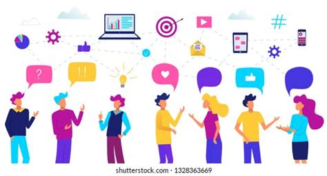 People Speech Bubbles People Chatting Communication Stock Vector