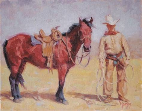 Daily Paintworks Original Fine Art Cecile W Morgan Cowboy Wall