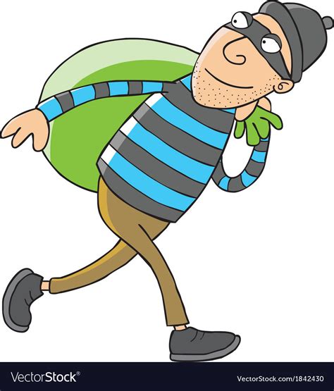 Thief Cartoon Royalty Free Vector Image Vectorstock