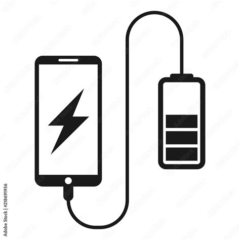Simple Flat Smartphone Being Charged Icon Battery Charging Icon