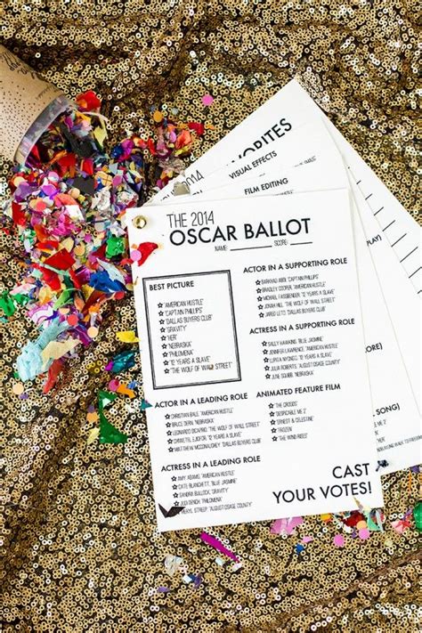 Free Printable 2014 Oscar Ballot Oscars Party Ideas Oscar Party