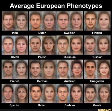 Average European Phenotypes Irish Dutch Swedish Finnish I I Czech