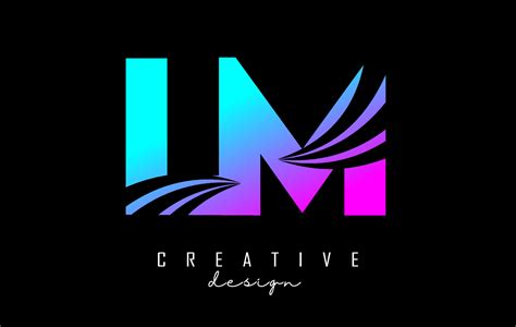 Creative Colorful Letters Lm L M Logo With Leading Lines And Road