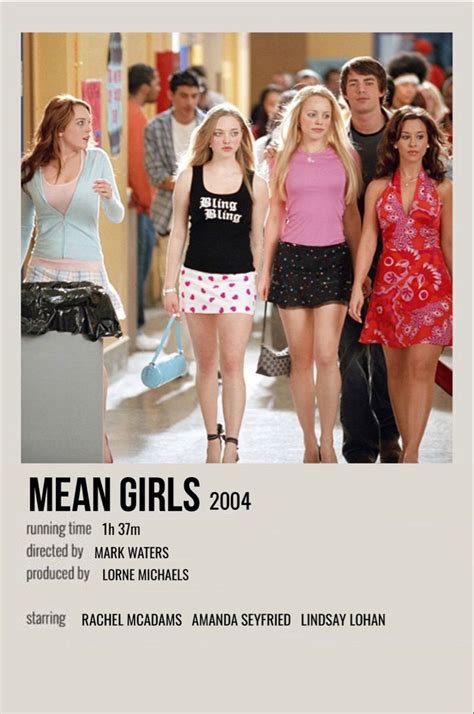 Minimal Polaroid Movie Poster For Mean Girls Indie Movie Posters Iconic Movie Posters Girl