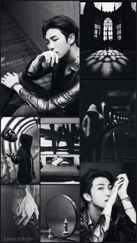 Bts black aesthetic wallpaper fitrini s wallpaper. BTS Aesthetic Kim Namjoon/ RM MoodBoard Wallpaper. | DO ...