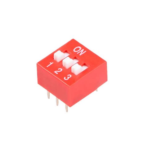 Dip Switch Para Pcb Color Rojo 3 Posiciones Aelectronics