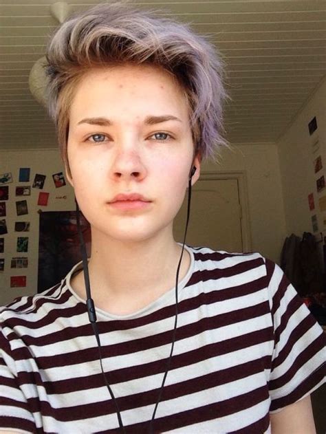This image is a perfect example of androgynous haircuts for thick hair. Androgynous Tomboy Haircuts For Round Faces - On Haircuts